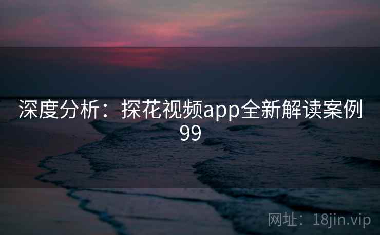 深度分析：探花视频app全新解读案例99