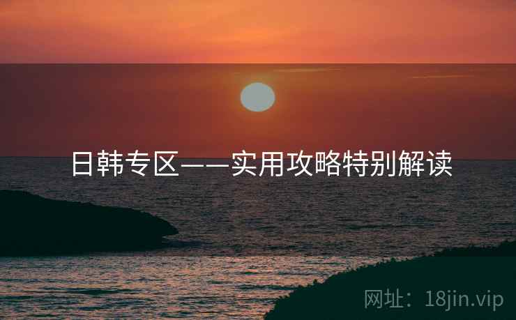 日韩专区——实用攻略特别解读
